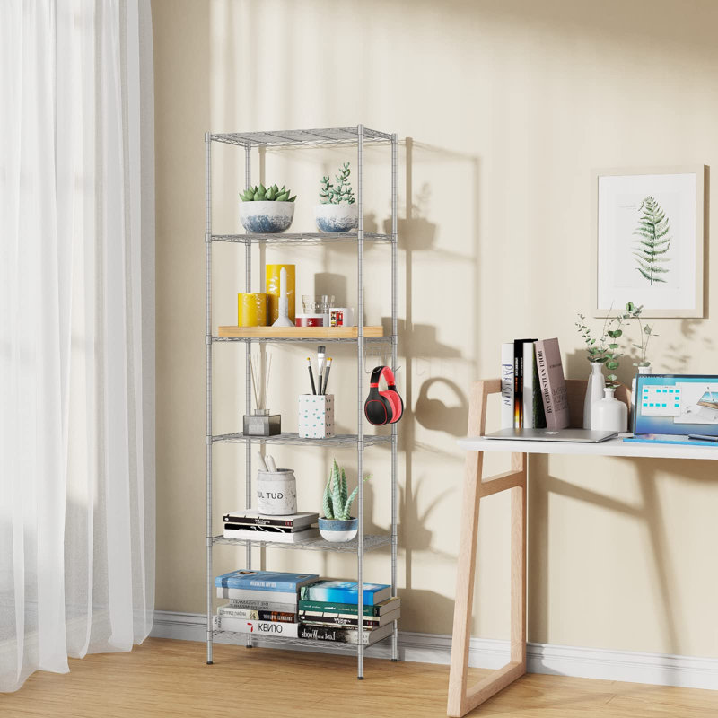 Nemcova 54cm W Metal Shelving Unit, Silver