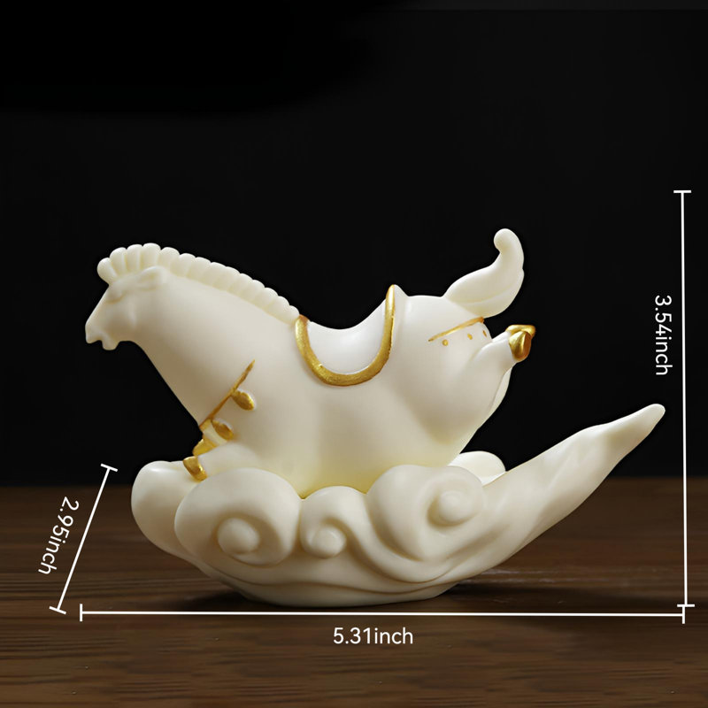Décoration cheval céleste - œuvre d'art en porcelaine fine