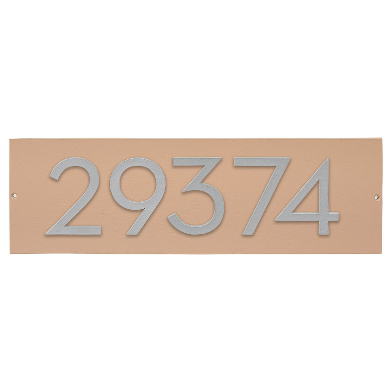 Plaque d’adresse murale sur 1 ligne flottante, Argent, Oui, Taupe
