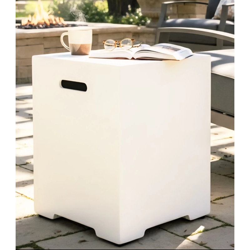 Couvercle de réservoir de propane carré 16 po AMS, Blanc, crème