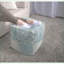 Pouf repose-pieds | Cube de 16 po | Bleu sarcelle & amp; Beige | Coussin de sol polyvalent | Bleu sarcelle | Tissu-1386540859