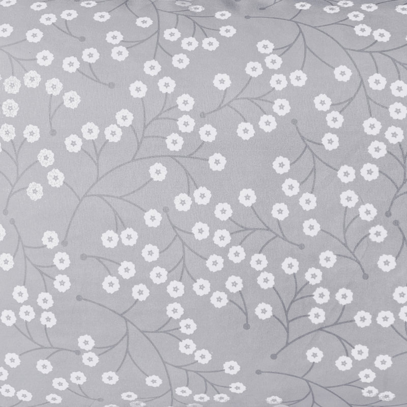 Indie-Rose Microfiber - Set of 2, Gray, Floral