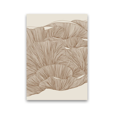 Oyster Mushrooms Brown 1 Piece Wall Art