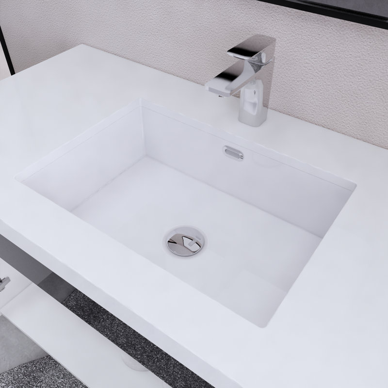 Doddridge 41.9'' Single Bathroom Vanity with Acrylic Top, Glossy Black