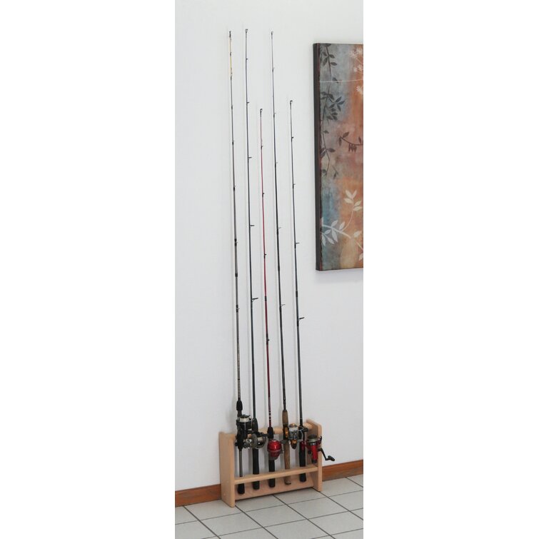 Wooden Mallet Prf5mo 5 Fishing Rod Rack - Medium Oak Multicolor