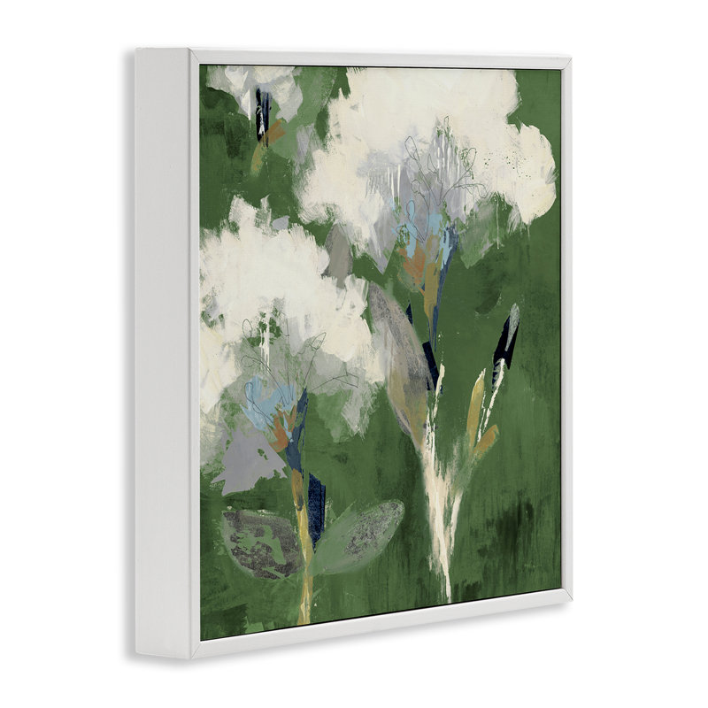 «Abstract Botanical Buds», art de la giclée encadrée par Liz Jardine, Estampe numérique encadrée blanc bord de mer