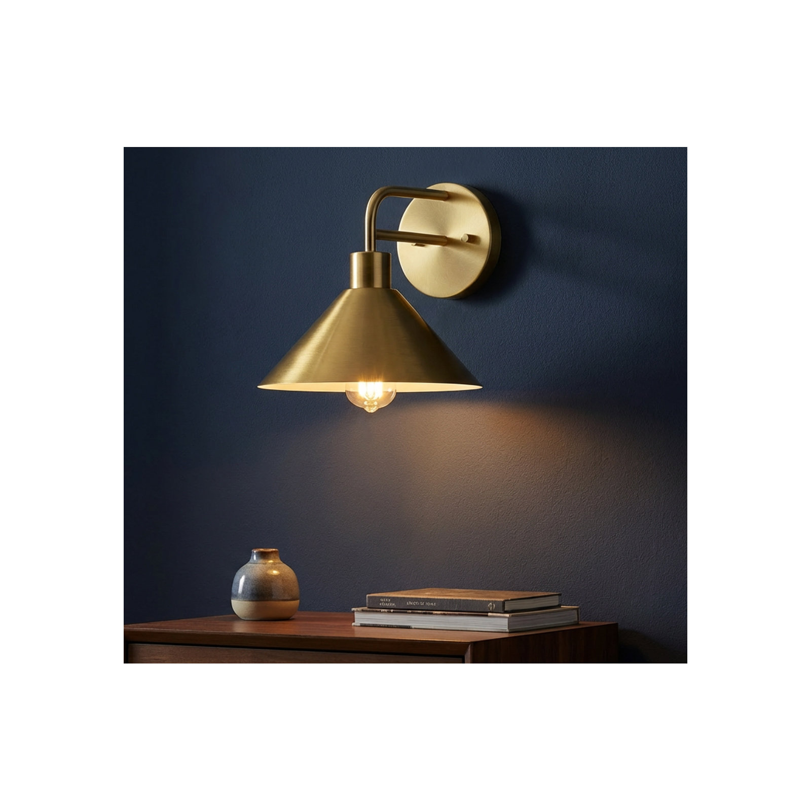 Fayra 1 - Light Industrial Wall Sconce, Antique Gold