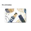 Tapis de bain abstrait or bleu, 16 x 24 po