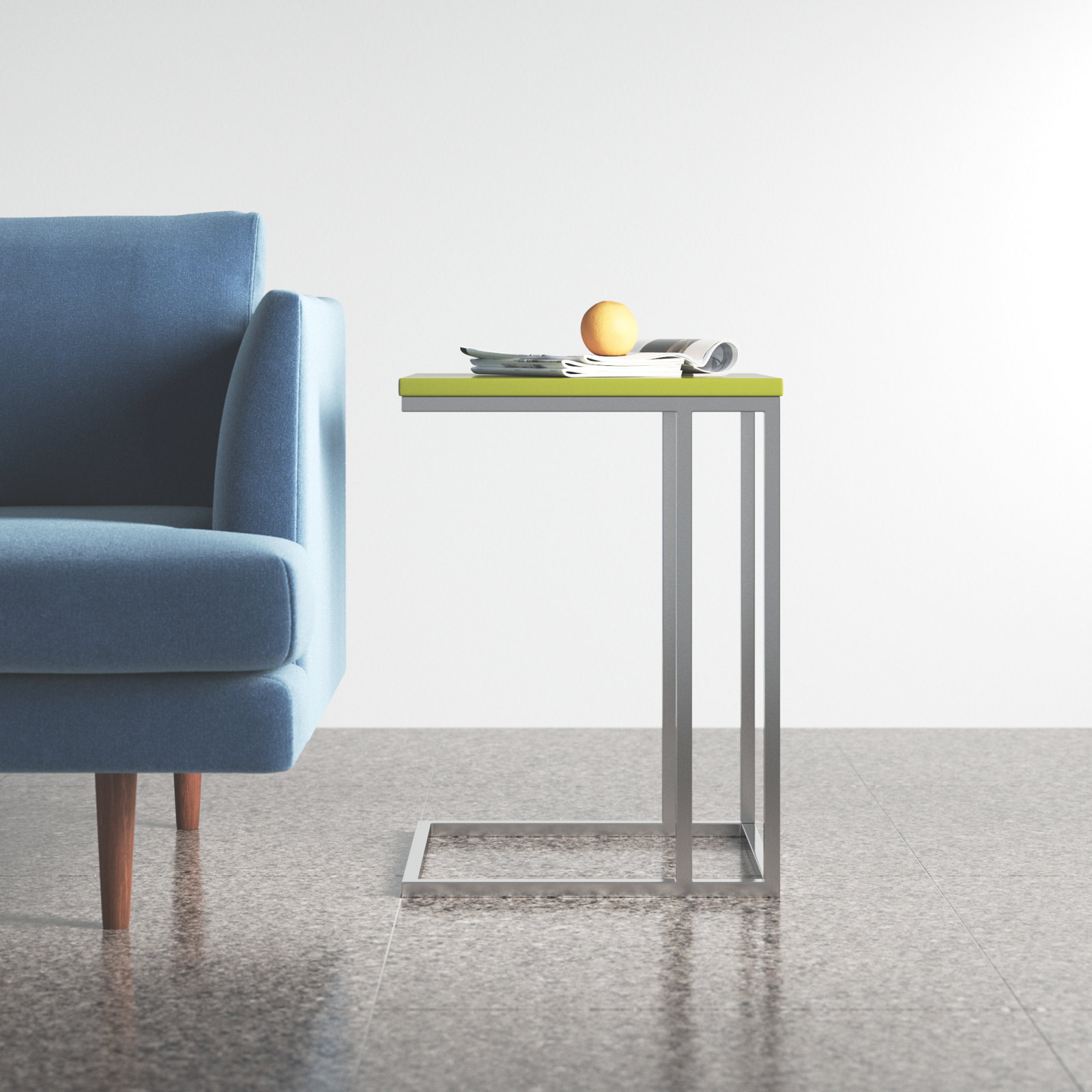 Hampshire End Table, Green Top/Silver Base