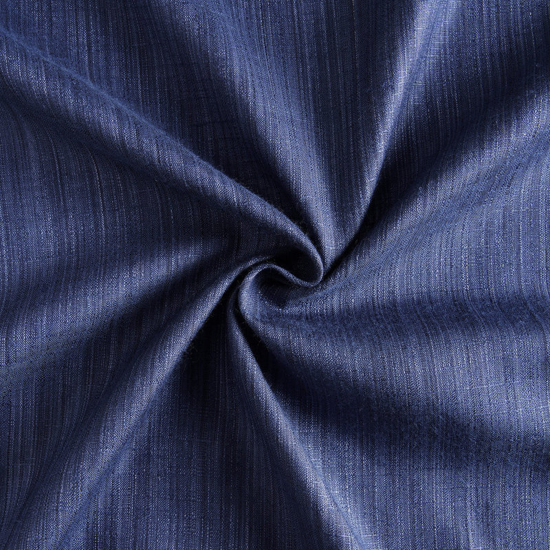 Cotton-Blend Textured Slub Semi-Sheer Curtains for Bedroom & Living Room Curtains (2 Panel Drapes), Ink Blue, 50" W x 84" L