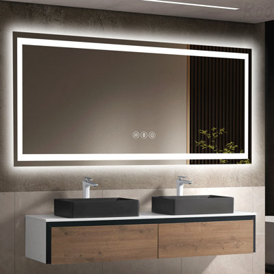 Miroir d'appoint de salle de bain à DEL sans cadre