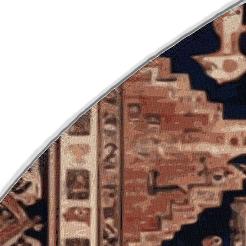 Persian Brown Indoor and Outdoor Area Rug, Round 5'