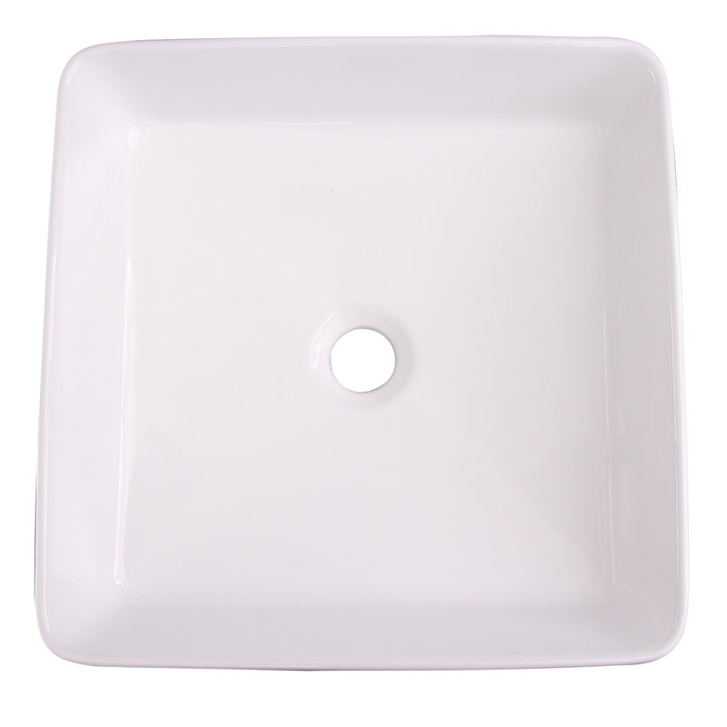 Lavabo de salle de bain vasque carré en porcelaine vitrifiée Lauer