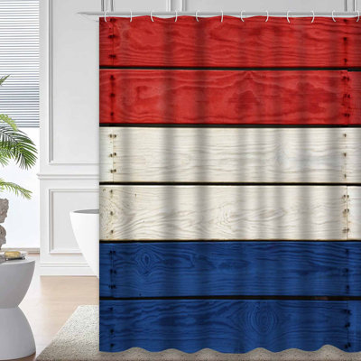 Rideau de douche avec 12 crochets Flag