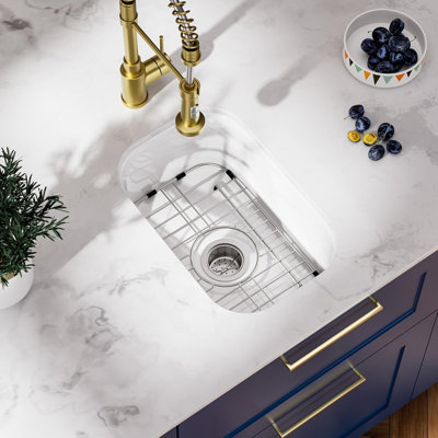 Davivy 13"x19" White Bar Sink Fireclay
