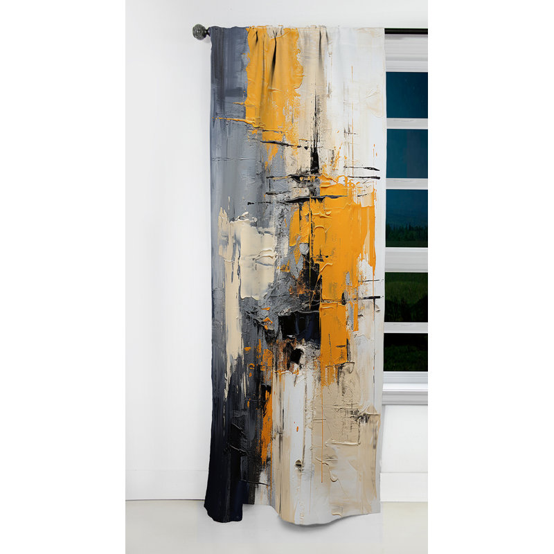 Rideau Wesage - Collages - Rideau abstrait occultant - 1 panneau, L 52 po x L 90 po