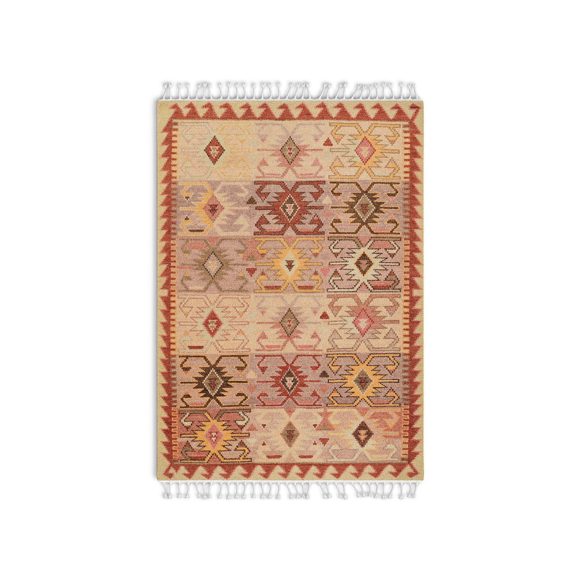 Handmade Wool Rug, Rectangle 3'6" x 5'6"