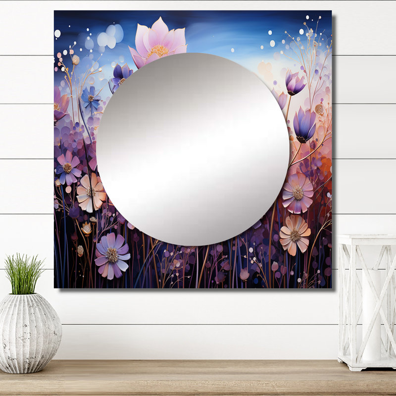 Favin - Abstract Botanicals Large Square Mirror For Wall Art Decor, 23" x 23"