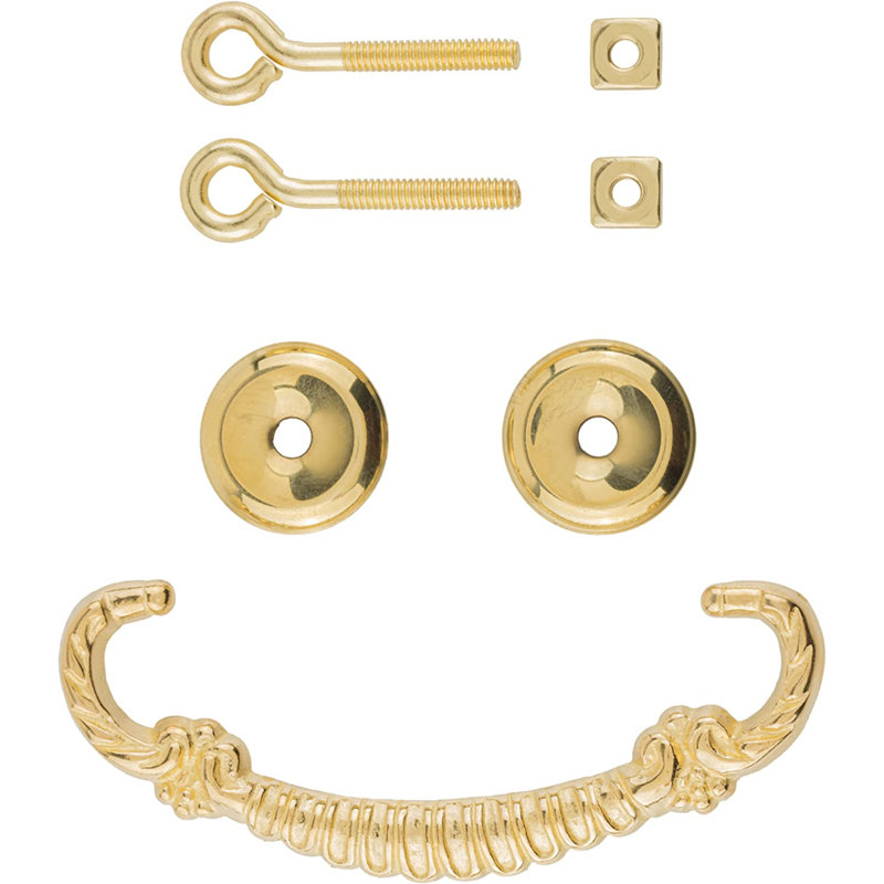 Ornate Heavy Solid Brass Drawer Bail Pull ( Centers: 3" )
