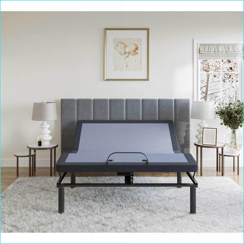 Base de lit ajustable en métal pour grand lit - réglage complet de la tête / du pied, positions de mémoire, Bluetooth & amp; Massage pour la chambre principale