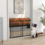 Dog Gate Wide Stair Gate with Door Pressure Fit 75-145W cm Black-139062446-139062448
