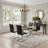 5-Piece Modern Glass Top Dining Set with 4 Upholstered Cantilever Chairs-1702072042