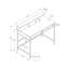 Bureau d'ordinateur contemporain avec tablettes de rangement, stratifié blanc et métal, parfait pour le travail à domicile