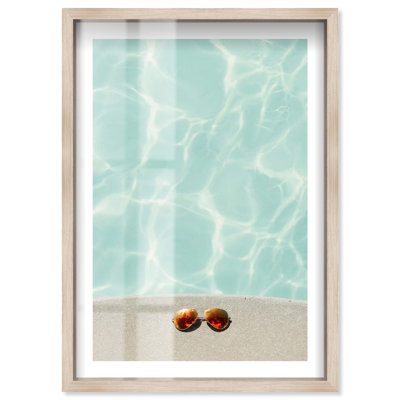 Retro Shades Shadowbox Print Retro Art Prints by Notoriart, Blonde Frame, 11 x 16