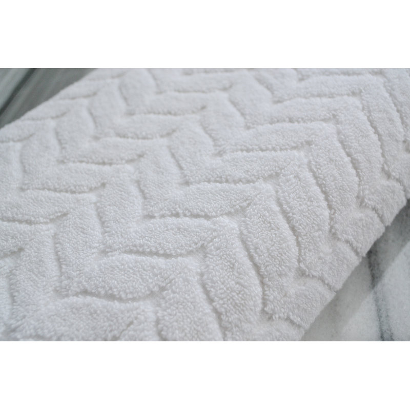 Romance Jacquard White Hand Towels