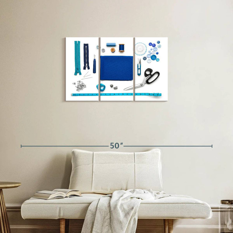 Senne Blue Sewing Kit, 20" H x 33" W