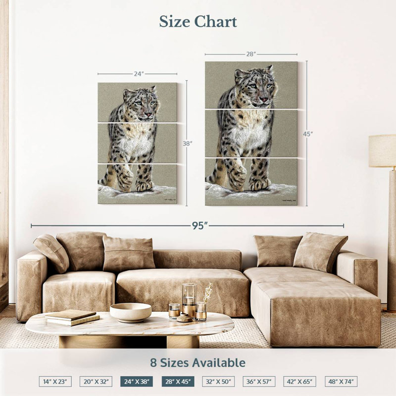 Brampt Snow Leopard II, 38" H x 24" W
