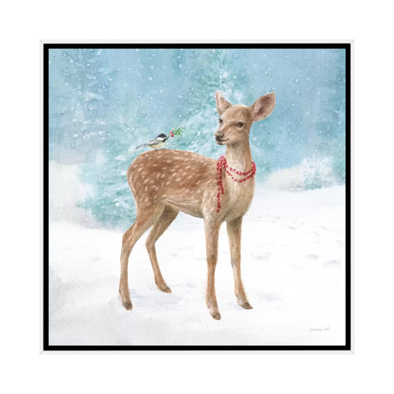 «Woodland Celebration VI» par Danhui Nai - reproduction d'art, H 18 po x l 18 po x 1,5 po, Toile blanche encadrée