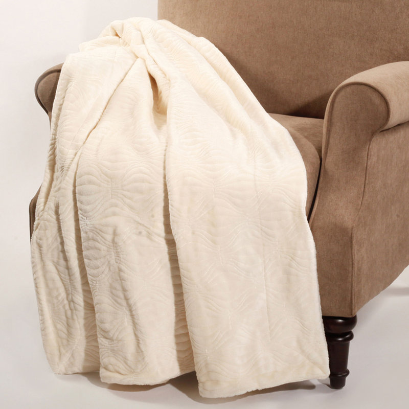 Quilted Throw Blanket, Antique White