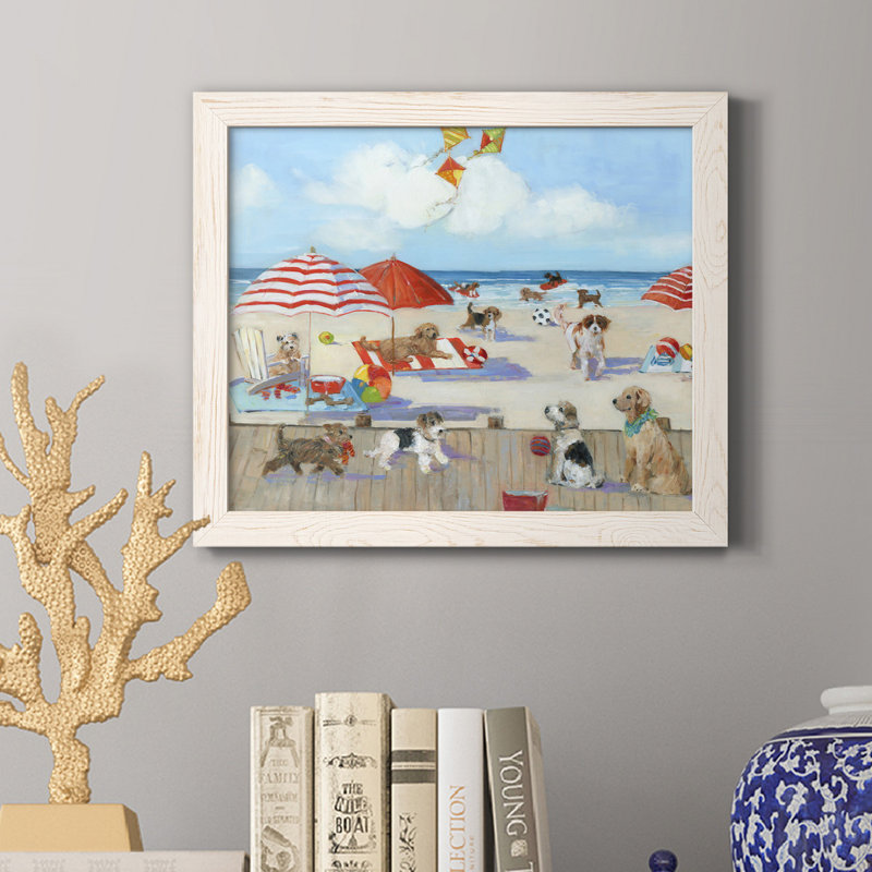 «Beach Bark Park II», reproduction d'art sur toile encadrée, H 20 po x l 17 po x P 1,5 po, Blanc