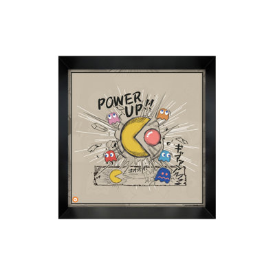 PAC-MAN - Power Up 12x12 Gel-Coat Framed Poster