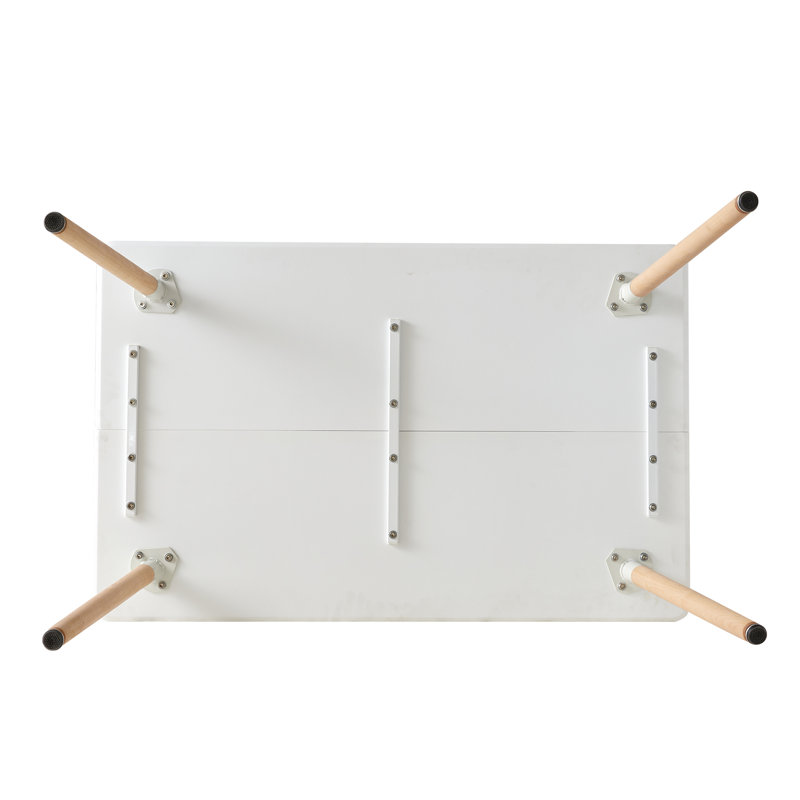 Dining Table - For 4 To 6 People Scandinavian Table - MDF Top - L110*P70*H74CM (White)