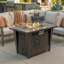 Table de foyer rectangulaire au propane de 107 cm (42 po) avec chauffage de terrasse en osier, puissance de 50 000 BTU