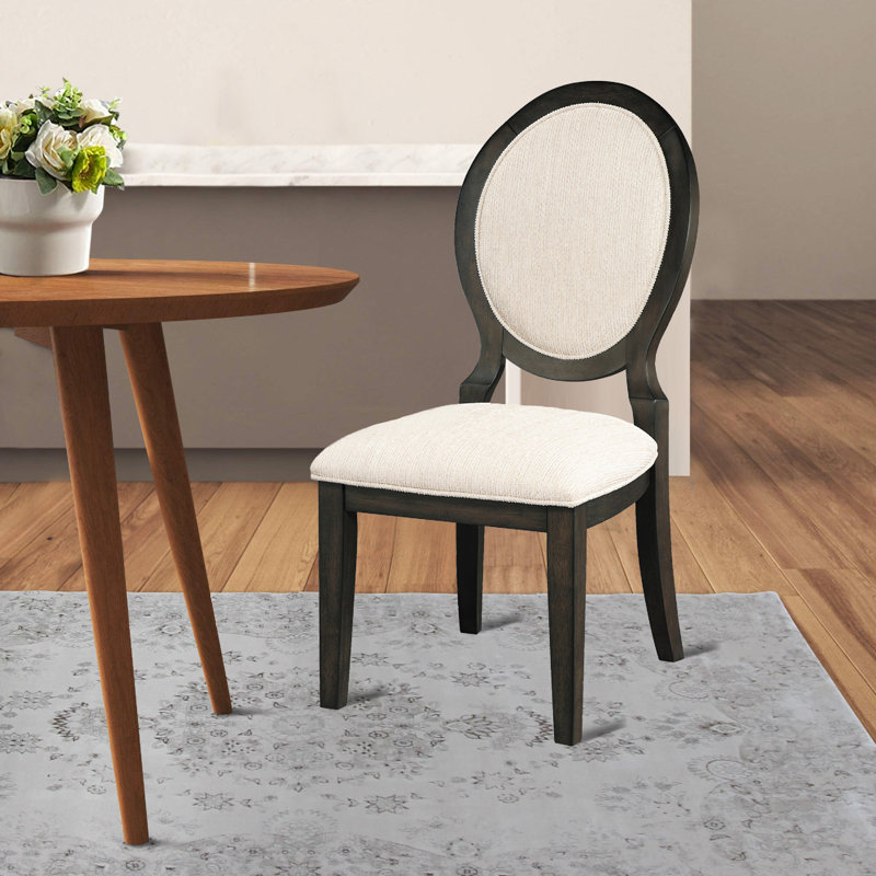 Chaise d'appoint Feride King Louis en crème / brun