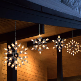 LED Snowflake Pillar Table Decor with Projected Icons