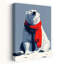 Hiver, ours polaire, écharpe, serein, abstrait, ours contemporain, faune, art mural-129144646