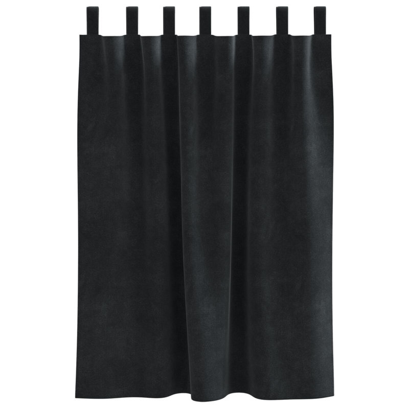 Curtains Polyester 140 Cm Decorative Inlays, Black, 140cm Width x 140cm Drop