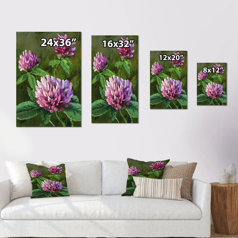 Fleurs sauvages mauves II - Peinture, H 12 po x l 8 po x P 1 po, Toile tendue
