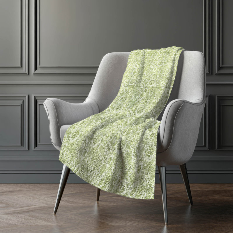Jeté floral Sherpa ASB662 Addison, Aloès