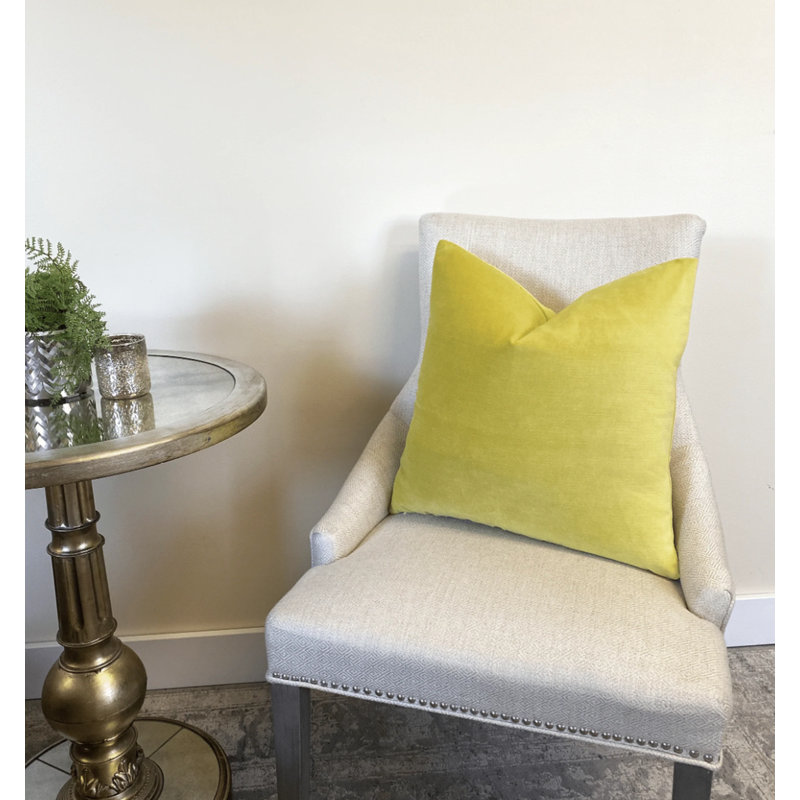 Housse de coussin en velours vert uni, Vert cédrat, 20" H x 20" W