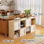 Meuble de rangement à 4 compartiments, bibliothèque modulaire en bois avec 2 portes, organisateur de rangement à compartiments ouverts, étagère d'exposition autoportante pour salon, chambre à coucher, bureau