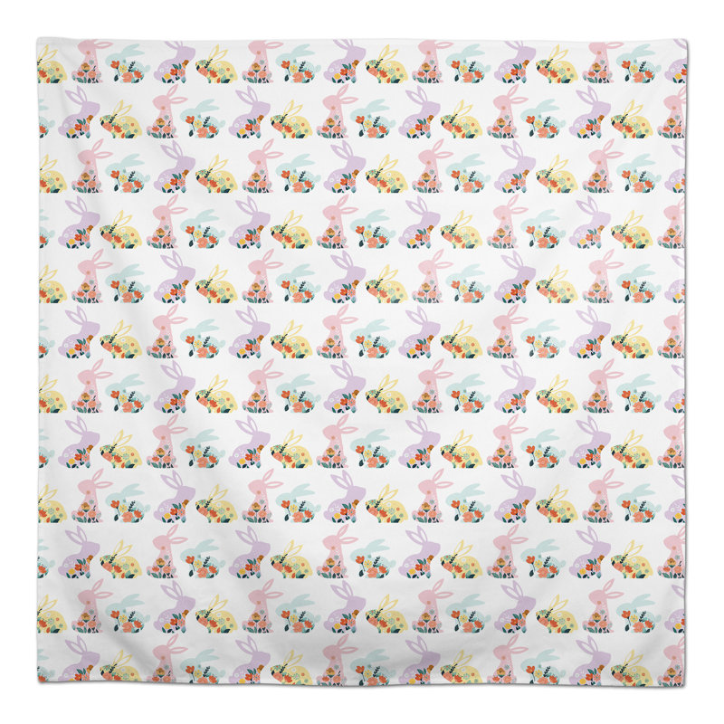 Aphsana Rectangular Floral Easter Tablecloth, 58" x 58"