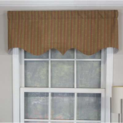 Cotton Striped Pointed Window Valance