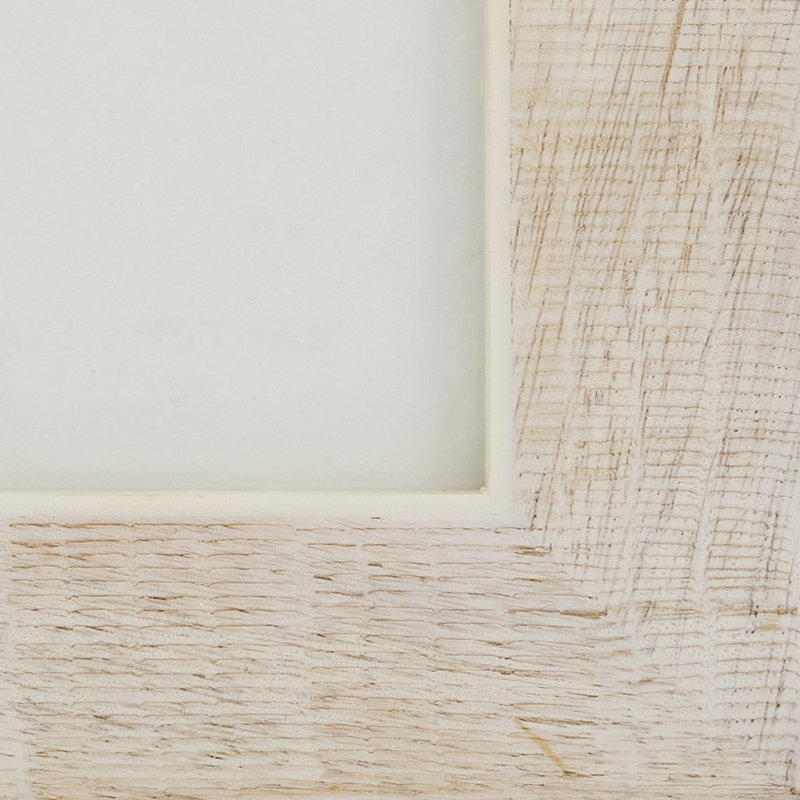 Luxe Cross Hatch Bone + Wood Photo Frame, 4" x 6"