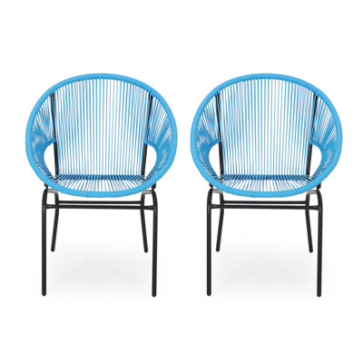 Wicker Outdoor Faux Rattan Acapulco Weave Lounge Chairs