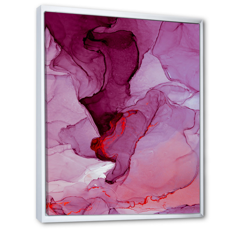Reproduction d'art sur toile de luxe luxueuse marbré rose II, H 30 po x l 40 po x P 1,5 po